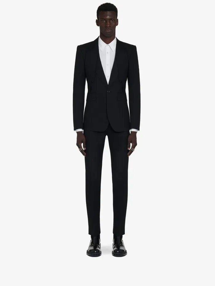 Men Jackets Alexander McQueen Reverse Lapel SingleBreasted Jacket Black