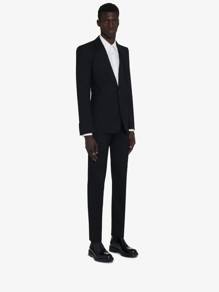 Men Jackets Alexander McQueen Reverse Lapel SingleBreasted Jacket Black