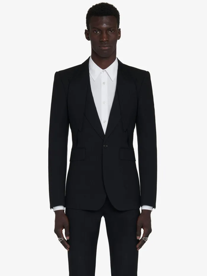 Men Jackets Alexander McQueen Reverse Lapel SingleBreasted Jacket Black