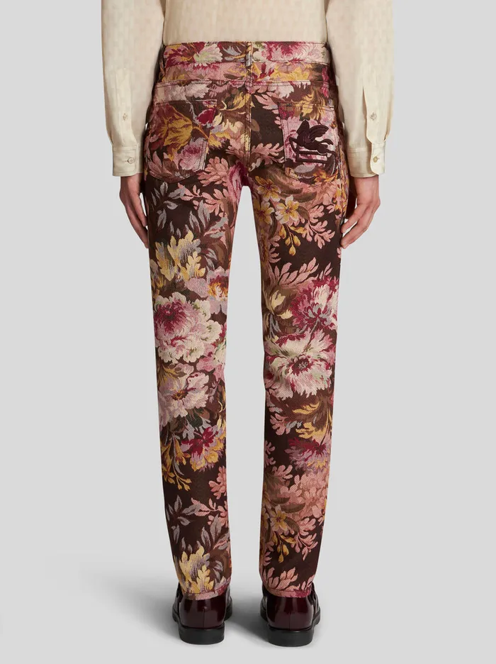 Men Jacquard Jeans Etro Trousers