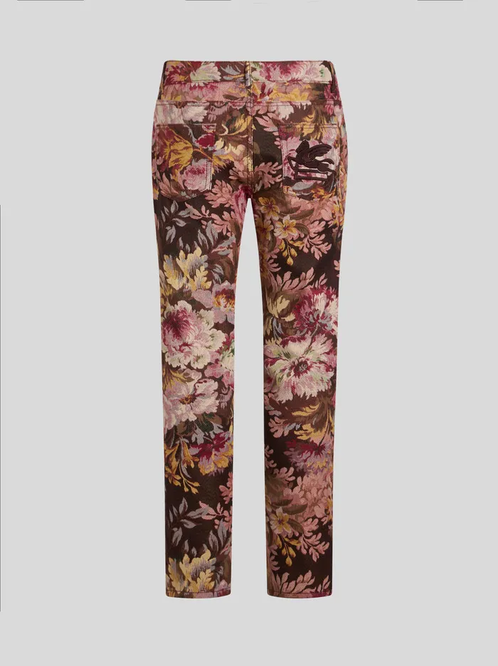 Men Jacquard Jeans Etro Trousers