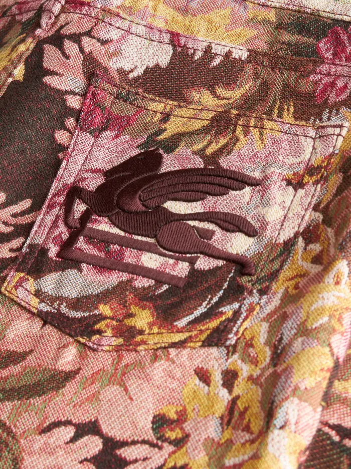 Men Jacquard Jeans Etro Trousers