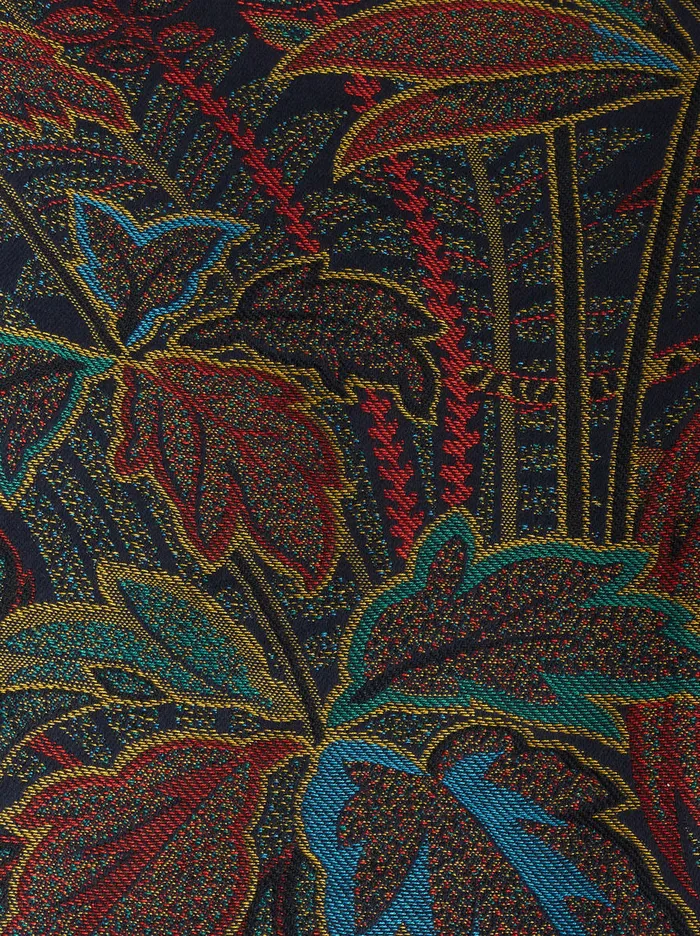 Men Jacquard Jeans With Foliage Pattern Etro Trousers