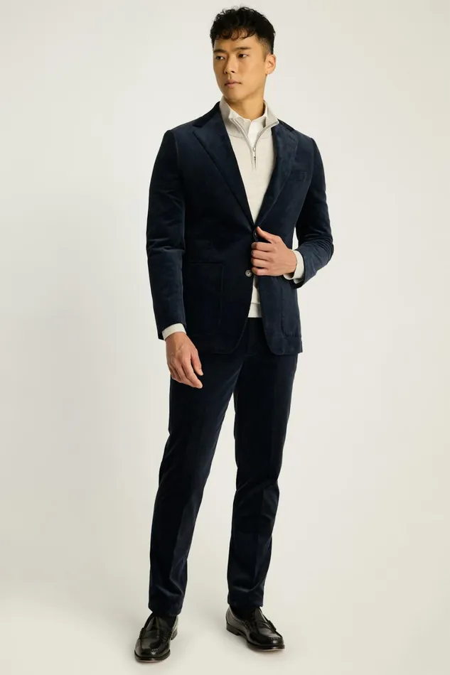 Men Jetsetter Italian Corduroy Blazer Dark Blue Bonobos Blazers and Sport Coats