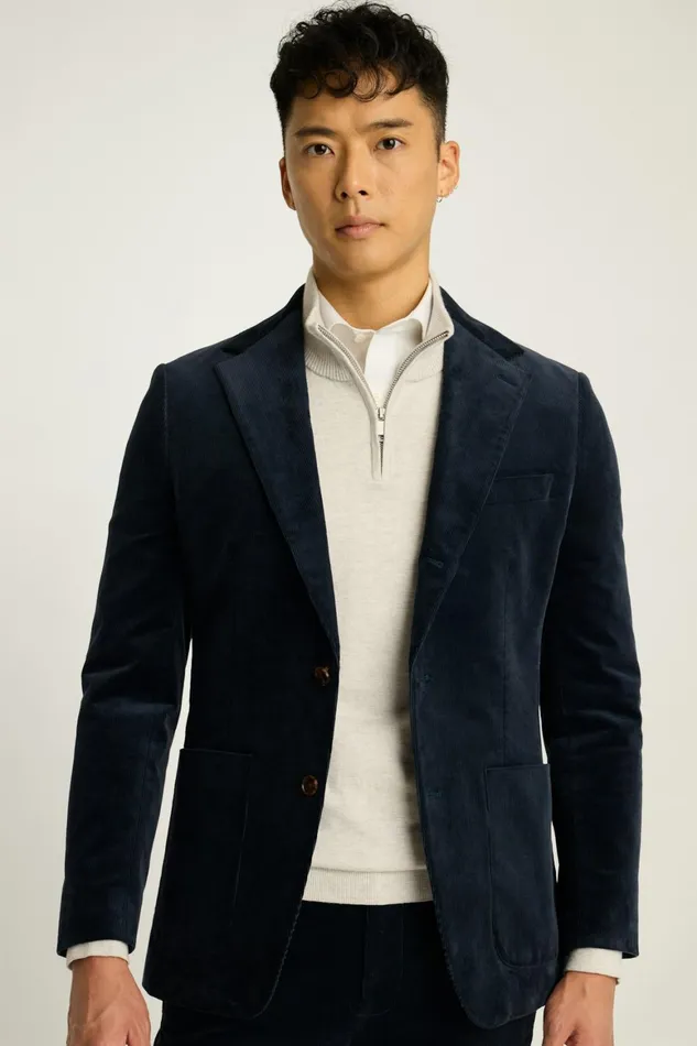 Men Jetsetter Italian Corduroy Blazer Dark Blue Bonobos Blazers and Sport Coats