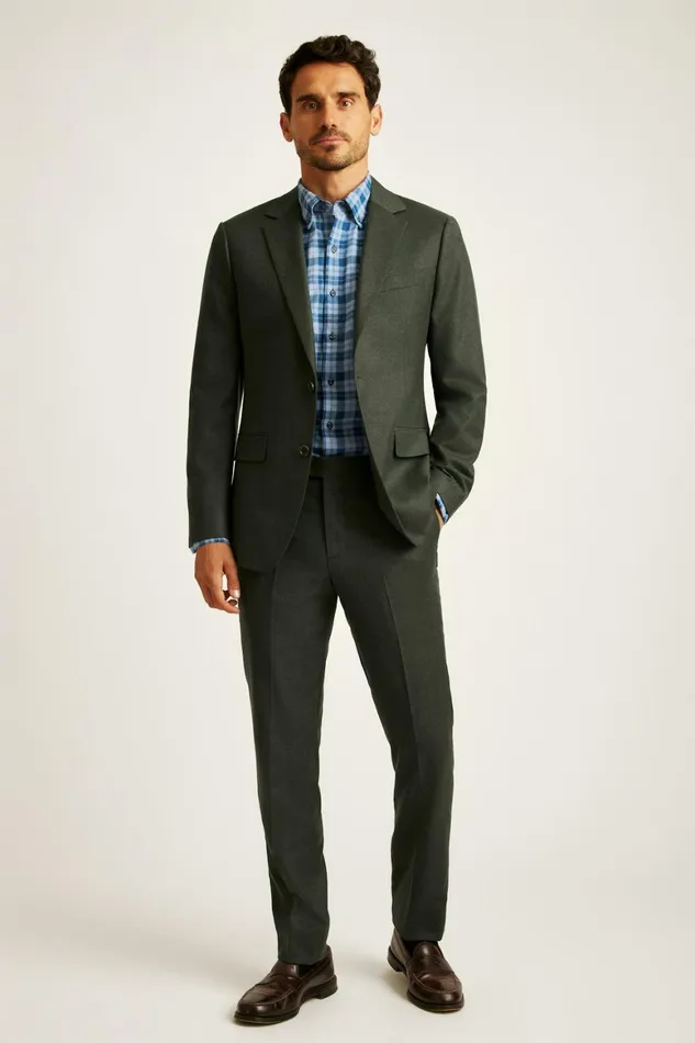 Men Jetsetter Italian Flannel Blazer Olive Bonobos Blazers and Sport Coats