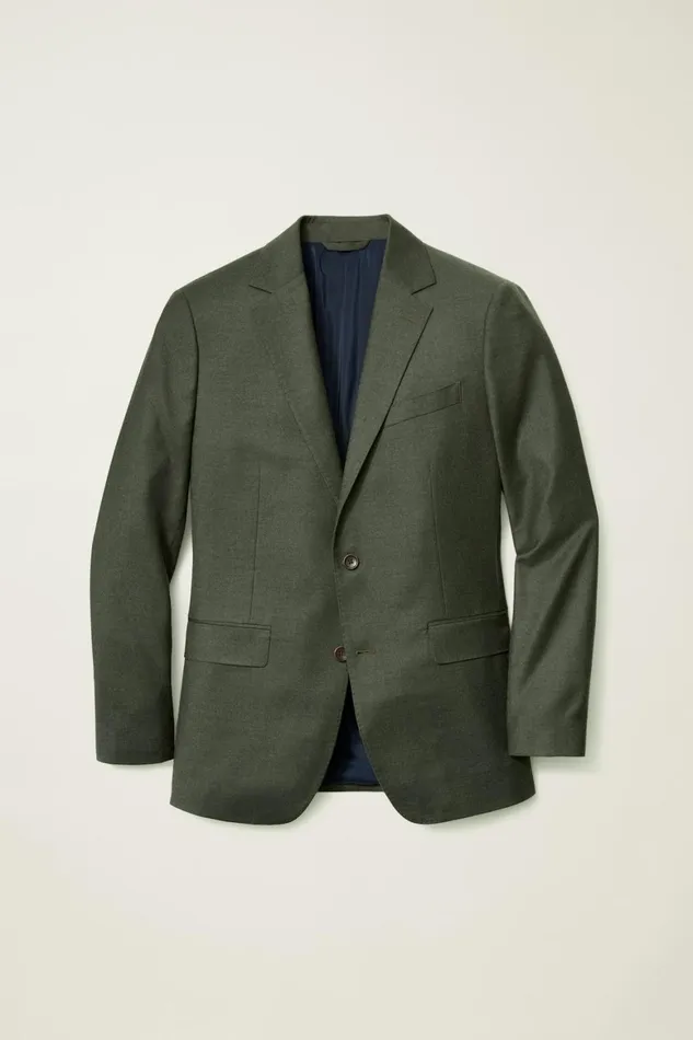 Men Jetsetter Italian Flannel Blazer Olive Bonobos Blazers and Sport Coats