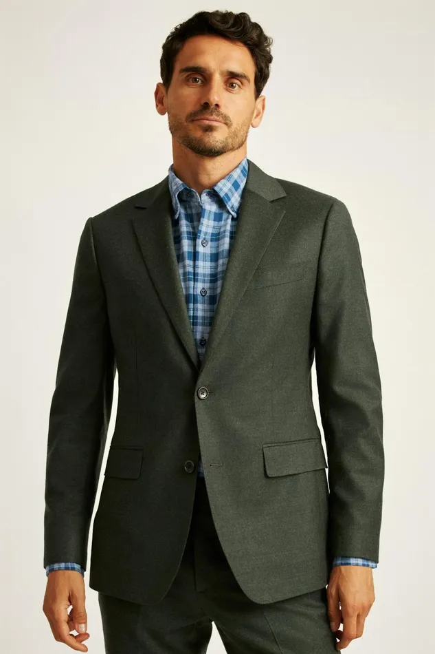 Men Jetsetter Italian Flannel Blazer Olive Bonobos Blazers and Sport Coats
