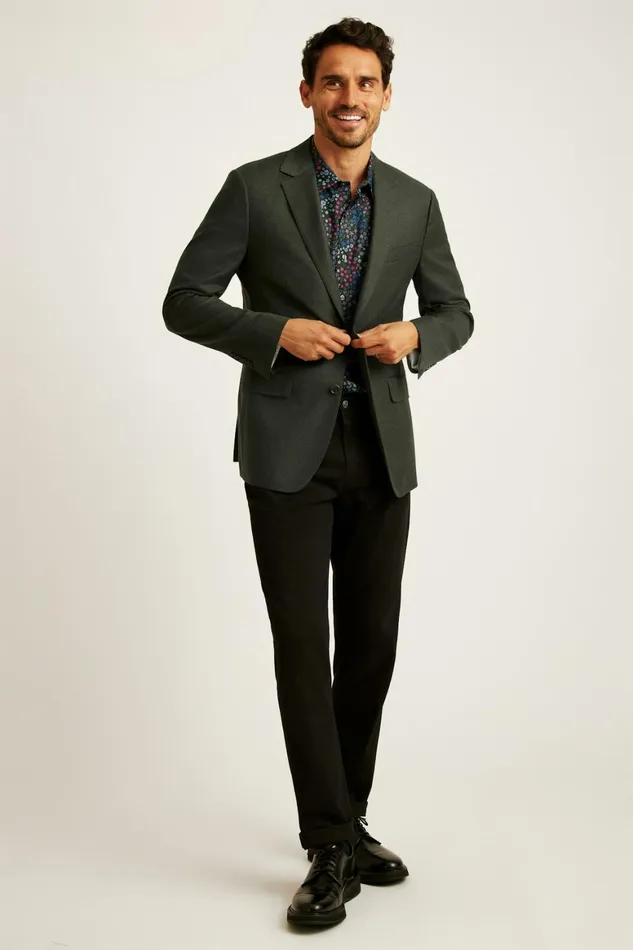 Men Jetsetter Italian Flannel Blazer Olive Bonobos Blazers and Sport Coats
