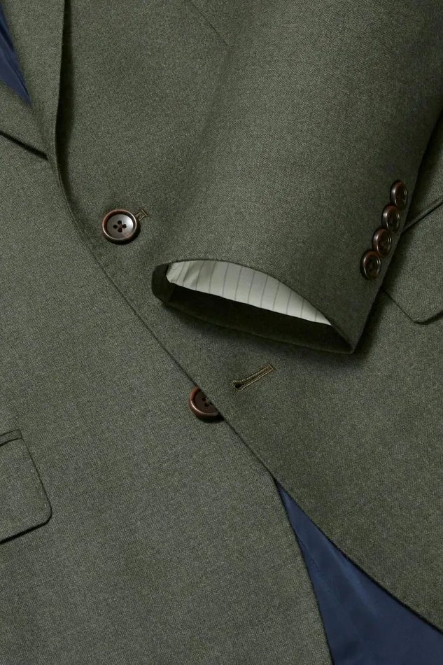Men Jetsetter Italian Flannel Blazer Olive Bonobos Blazers and Sport Coats
