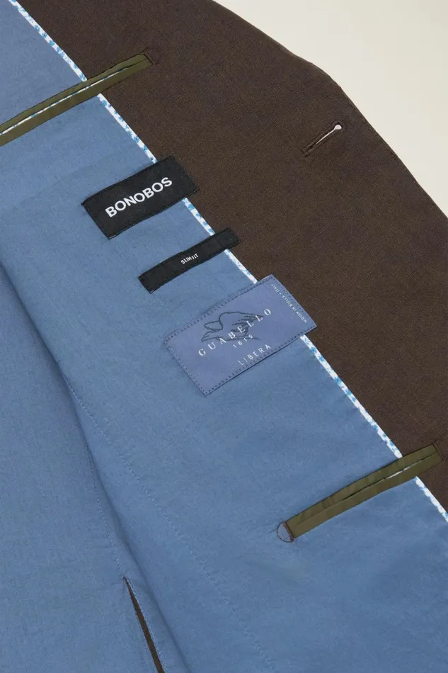 Men Jetsetter Italian Linen Suit Dark Brown Bonobos Suits