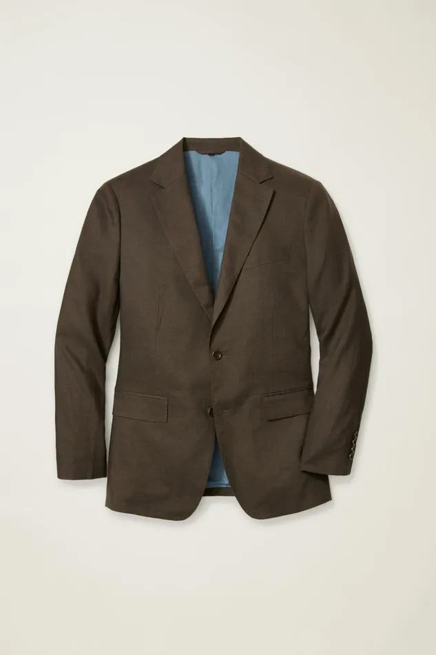 Men Jetsetter Italian Linen Suit Dark Brown Bonobos Suits