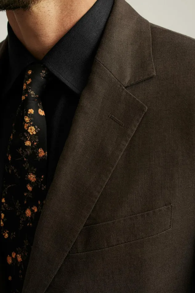 Men Jetsetter Italian Linen Suit Dark Brown Bonobos Suits