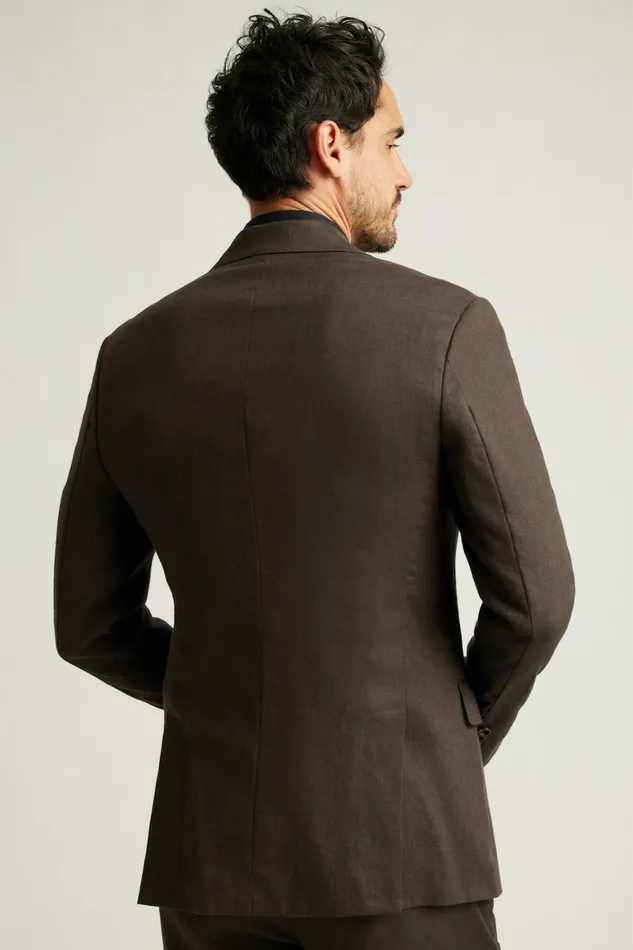 Men Jetsetter Italian Linen Suit Dark Brown Bonobos Suits