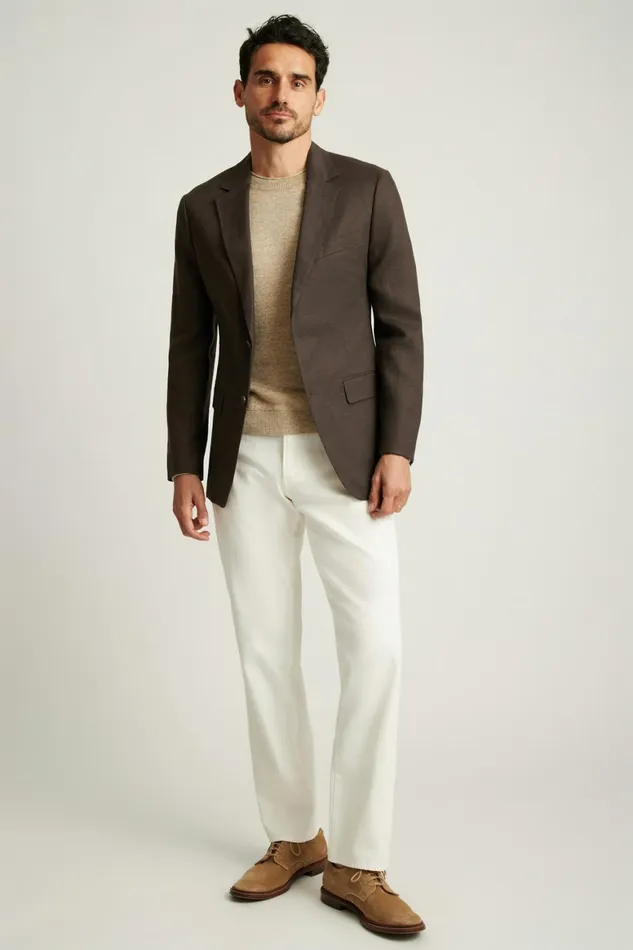 Men Jetsetter Italian Linen Suit Dark Brown Bonobos Suits