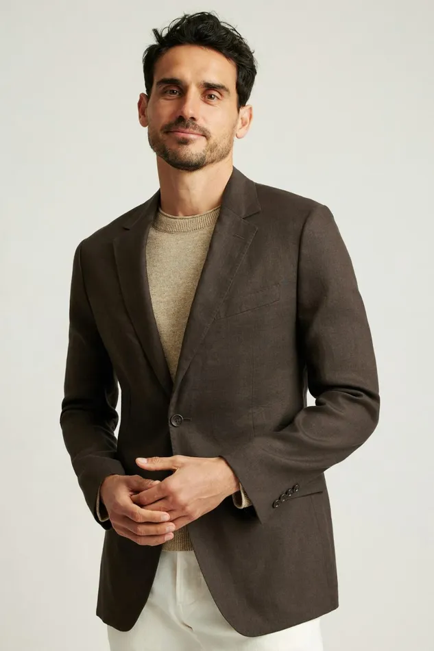 Men Jetsetter Italian Linen Suit Dark Brown Bonobos Suits