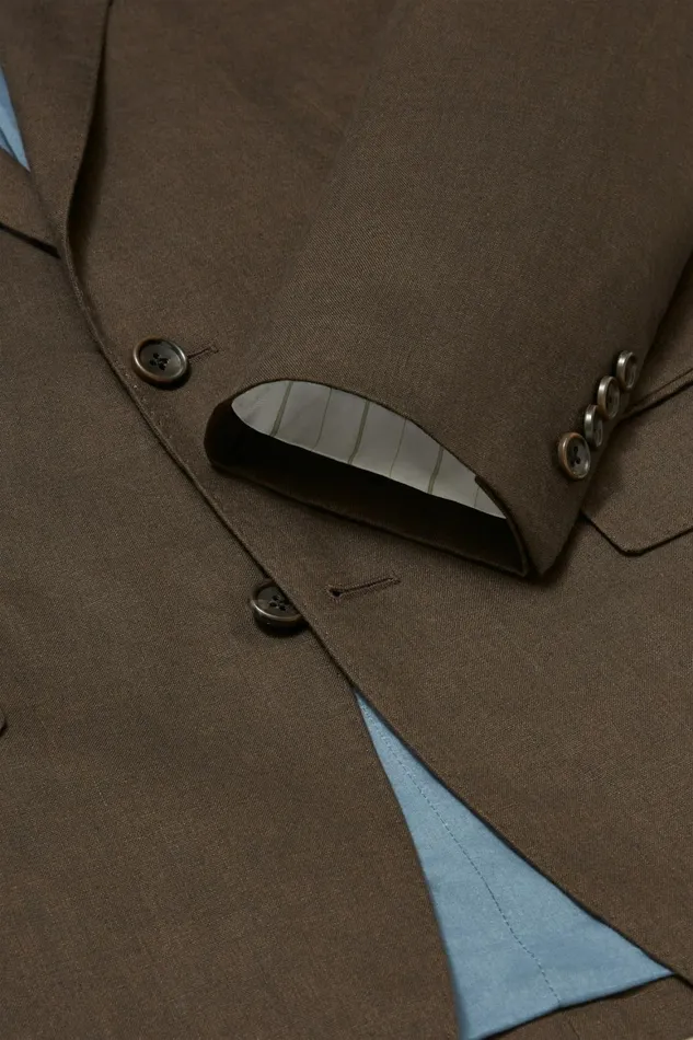 Men Jetsetter Italian Linen Suit Dark Brown Bonobos Suits