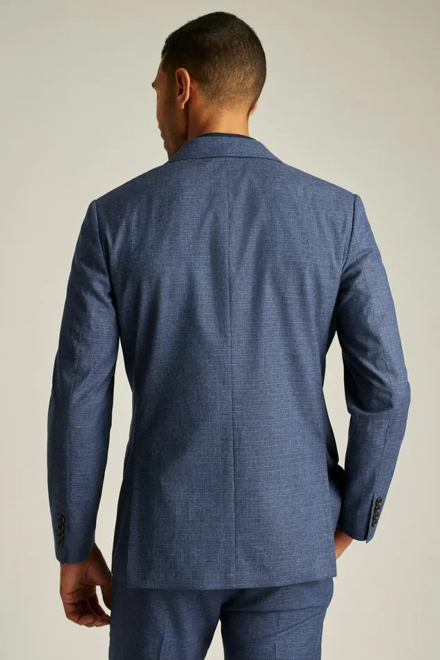 Men Jetsetter Italian Wool Blazer Mid Navy Check Bonobos Blazers and Sport Coats