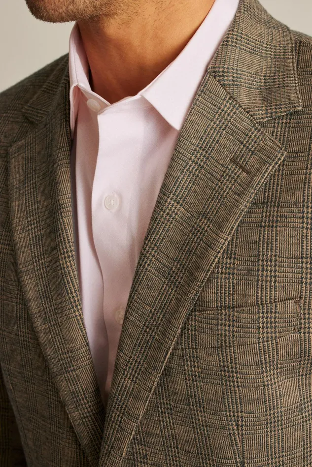 Men Jetsetter Knit Blazer Brown Glen Plaid Bonobos Blazers and Sport Coats
