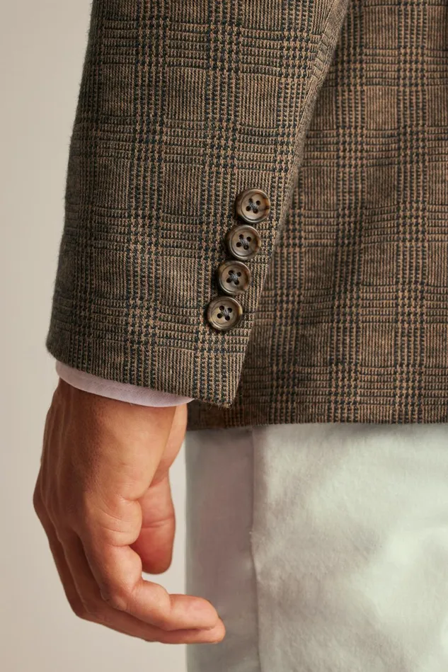 Men Jetsetter Knit Blazer Brown Glen Plaid Bonobos Blazers and Sport Coats