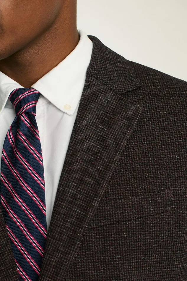 Men Jetsetter Knit Blazer Burgundy Houndstooth Bonobos Blazers and Sport Coats