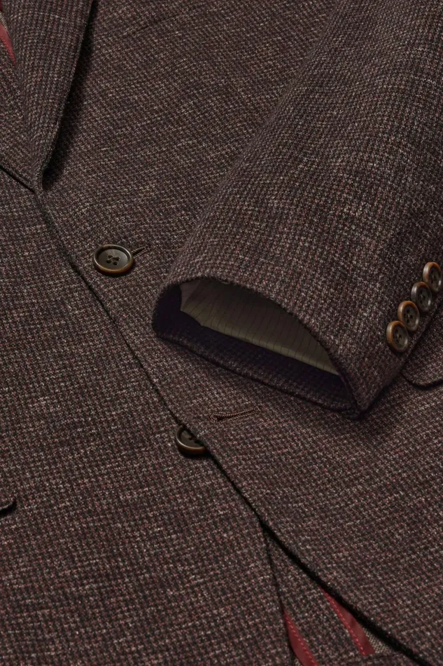 Men Jetsetter Knit Blazer Burgundy Houndstooth Bonobos Blazers and Sport Coats