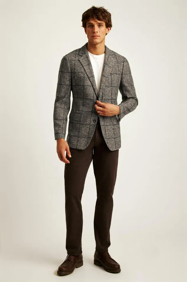 Men Jetsetter Knit Blazer Navy Brown Glen Plaid Bonobos Blazers and Sport Coats Men Jetsetter Knit Blazer Navy Brown Glen Plaid Bonobos Blazers and Sport Coats