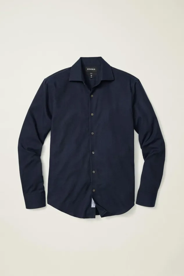 Men Jetsetter Premium Merino Dress Shirt Navy Blue Bonobos Formal Dress Shirts