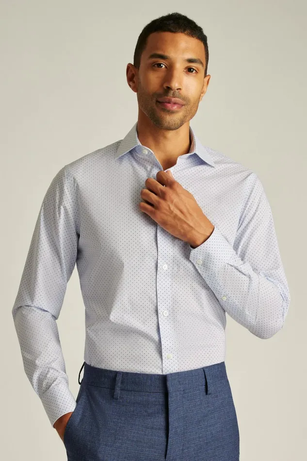 Men Jetsetter Stretch Dress Shirt Lavender Micro Dot Bonobos Business Casual Shirts