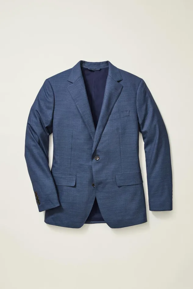 Men Jetsetter Stretch Italian Wool Blazer Bright Navy Check Bonobos Blazers and Sport Coats