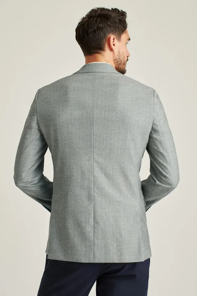 Men Jetsetter Stretch Italian Wool Blazer Grey Chalkstripe Bonobos Blazers and Sport Coats