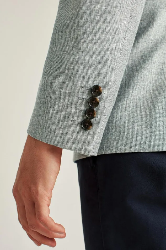 Men Jetsetter Stretch Italian Wool Blazer Grey Chalkstripe Bonobos Blazers and Sport Coats