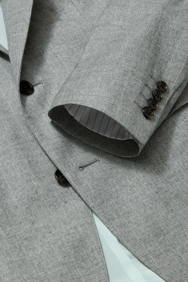 Men Jetsetter Stretch Italian Wool Blazer Grey Chalkstripe Bonobos Blazers and Sport Coats