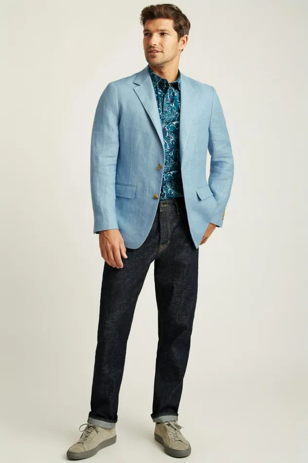 Men Jetsetter Unconstructed Italian Blazer Light Blue Herringbone Bonobos Blazers and Sport Coats Men Jetsetter Unconstructed Italian Blazer Light Blue Herringbone Bonobos Blazers and Sport Coats
