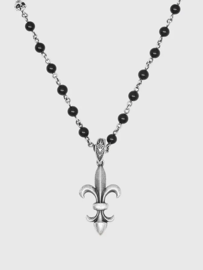Men Jewelry John Varvatos FLEUR DE LIS PENDANT STATION NECKLACE No Color
