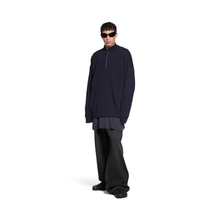 Men Knitwear Balenciaga Camionneur Sweater In Dark Blue