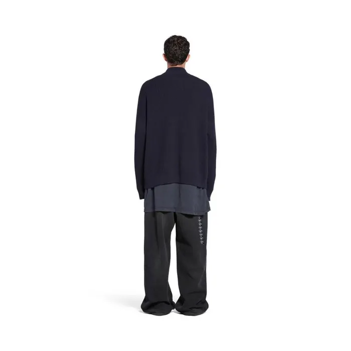 Men Knitwear Balenciaga Camionneur Sweater In Dark Blue