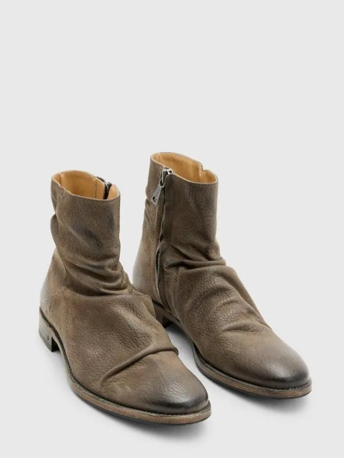 Men Leather Boots John Varvatos MORRISON SHARPEI BOOT Flat Grey