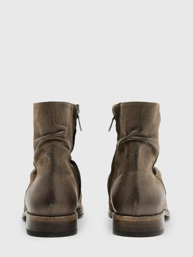 Men Leather Boots John Varvatos MORRISON SHARPEI BOOT Flat Grey