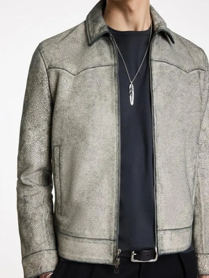 Men Leather Jackets John Varvatos WELDON WESTERN JACKET Blackwhite