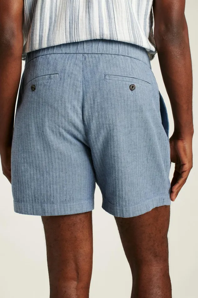 Men Linen Blend Boardwalk Short Sea Blue Stripe Bonobos Casual Shorts