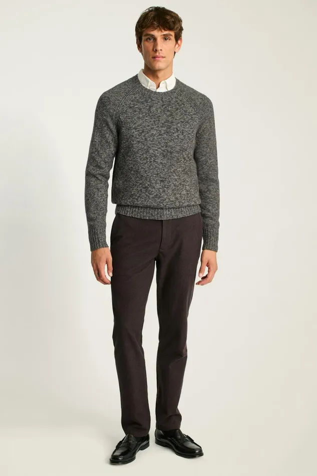 Men Marled Raglan Crew Neck Sweater Dark Grey Marl Bonobos Crew and VNeck Sweaters Men Marled Raglan Crew Neck Sweater Dark Grey Marl Bonobos Crew and VNeck Sweaters