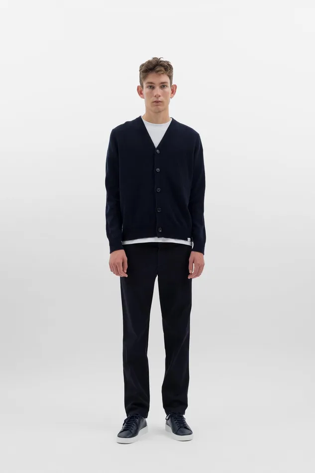 Men Norse Projects Knitwear Adam Merino Lambswool Cardigan Dark Navy