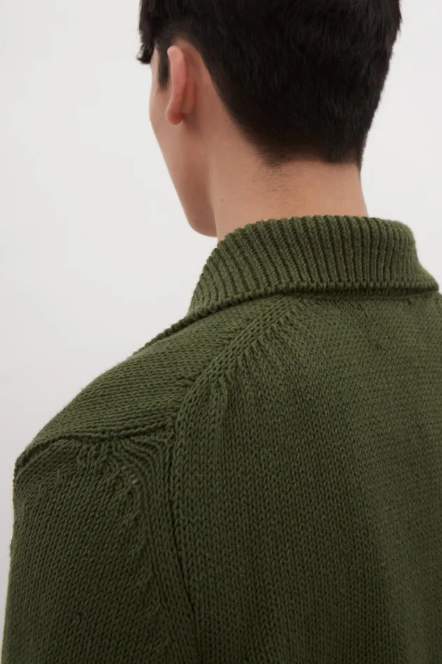 Men Norse Projects Knitwear Erik Cotton Jacket Ivy Green