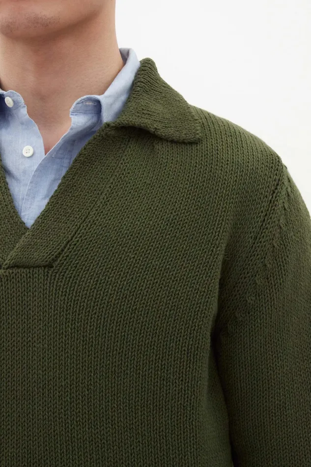 Men Norse Projects Knitwear Lasse Cotton Holiday Polo Ivy Green