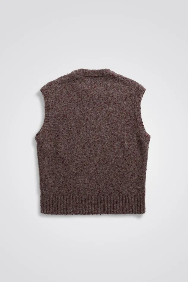 Men Norse Projects Knitwear Manfred Tweed Vest Burgundy