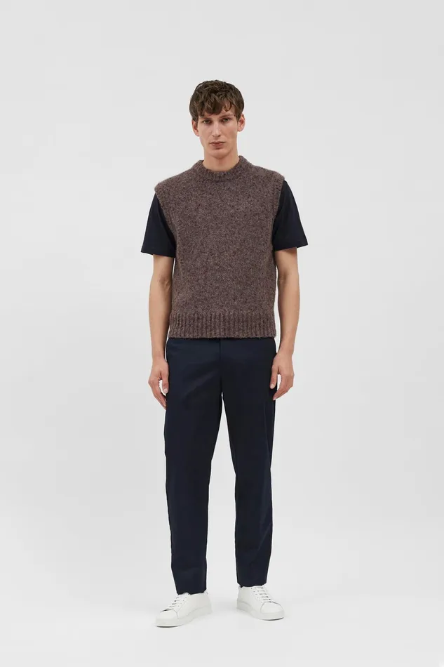Men Norse Projects Knitwear Manfred Tweed Vest Burgundy
