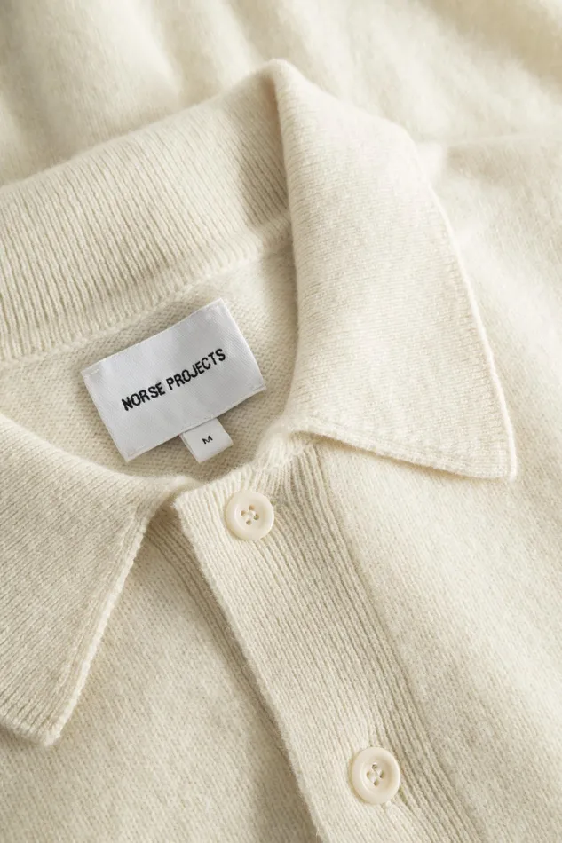 Men Norse Projects Knitwear Marco Merino Lambswool Polo Ecru