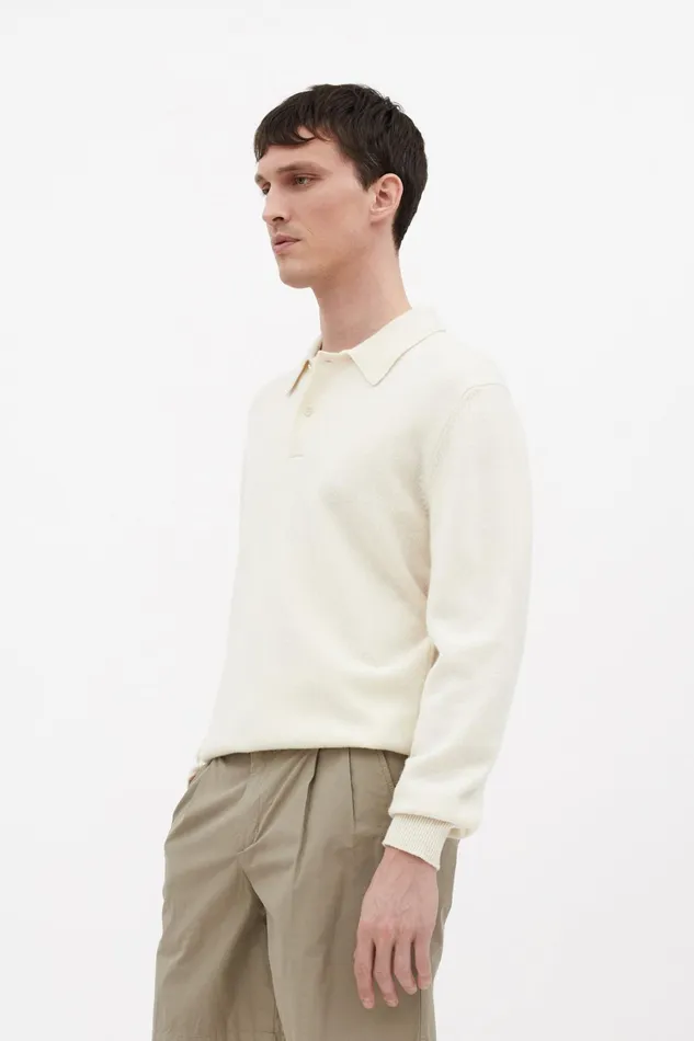 Men Norse Projects Knitwear Marco Merino Lambswool Polo Ecru