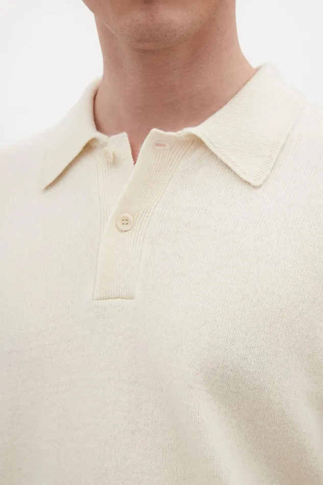 Men Norse Projects Knitwear Marco Merino Lambswool Polo Ecru